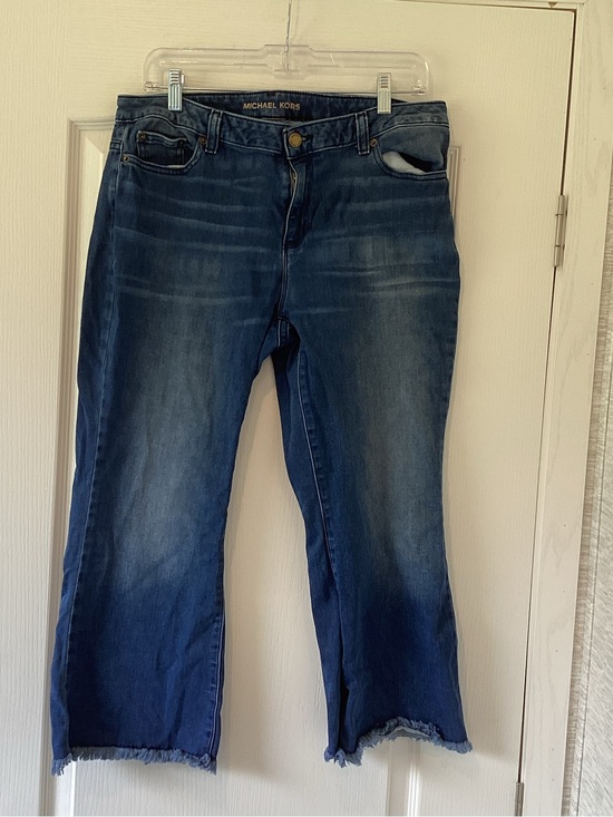 Michael Kors Denim - Michael Kors Women's Mid Wash Cropped Frayed Hem Jeans 10 Euc
